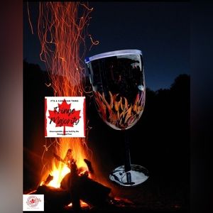 15oz stemmed stainless steel epoxy glitter wine tumbler, insulated, sliding lid